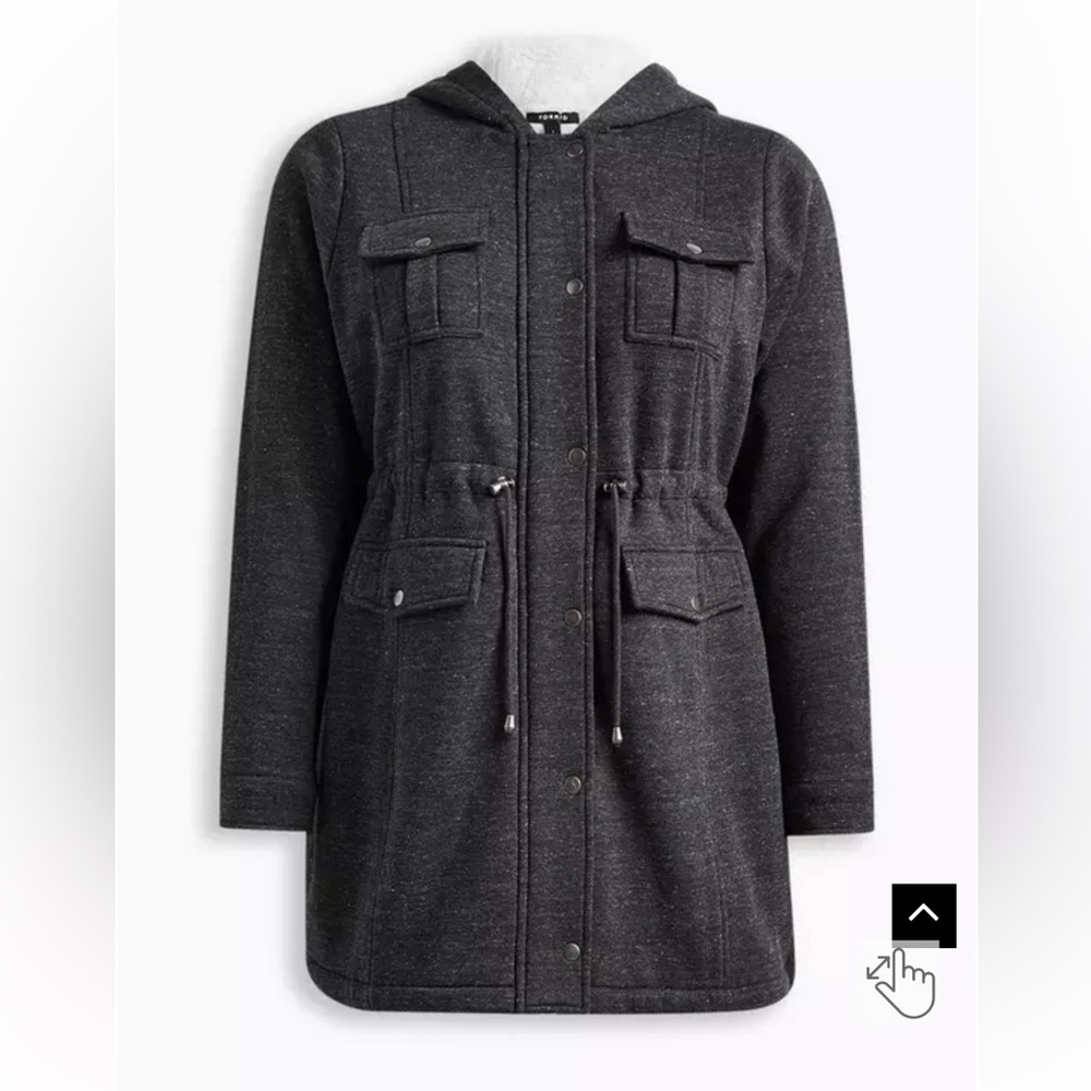 Torrid Dark Gray Sherpa Lined Anorak Jacket
